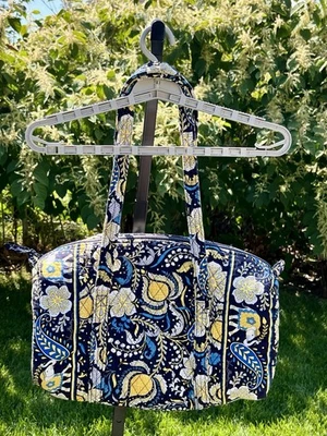 Vera Bradley Duffle Bag Retired Ellie Blue Pattern Travel Tote Duffle Bag 18" - Image 1 of 4