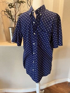 Izod Hemd Herren mittelblau Kurzarm Button Down Wassermelone All Over Print - Bild 1 von 7