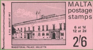 Malta 1970 GPO Booklet No. 2 - Magesterial Palace, mint MNH - Picture 1 of 1