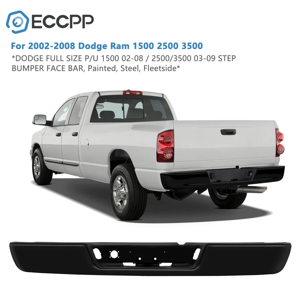 Primered - Steel Rear Bumper Face Bar for 2002-2008 Dodge Ram 1500 2500 3500 Foto 1 de 4