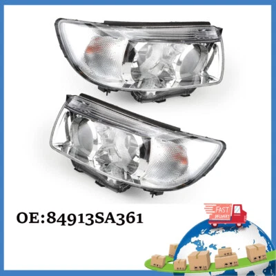Pair Head Light Lamp For Subaru Forester X XS SG SG9 SUV 2005 2006 2007 Halogen - Image 1 of 4