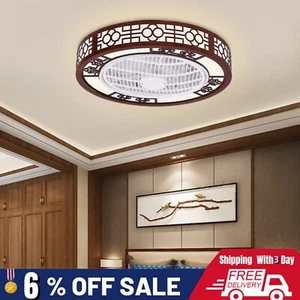 22 " Modern Ceiling Fan Light LED Low Profile Chandelier Fan With Remote Control - Picture 1 of 13