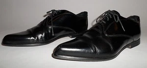 Vintage Italian Black Leather Pointy Toe Womens Shoes  - Picture 1 of 11