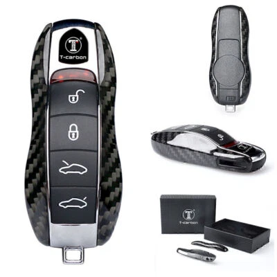 Carbon Fiber Remote Key Case Shell Cover For Porsche 911 Cayenne Panamera - Image 1 of 4