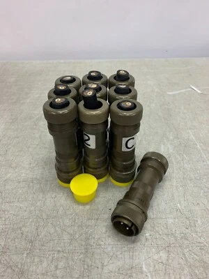 AMPHENOL Male Circular Connector  Size 18 23Amp 2 Wire  MS3106R18-3P Lot 10 - Image 1 of 4