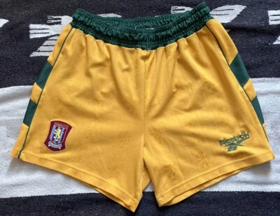 Pantalones cortos de fútbol vintage Aston Villa Reebok años 90 Premier League Inglaterra Foto 1 de 4