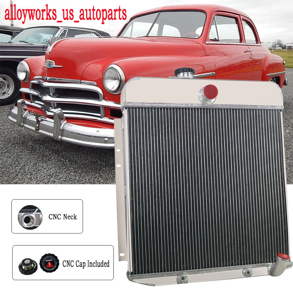 Upgraded 4-Row Radiator For 1949 1950 Plymouth Deluxe Special Deluxe Suburban - Изображение 1 из 4
