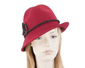 Red trilby felt hat by Fillies Collection. RRP: 179.95 - 100% Aussie Seller - Picture 1 of 6