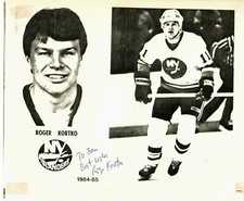 "New York Islanders" Roger Kortko Signed 8.5X11 Photo on Paper Sig Auctions LOA