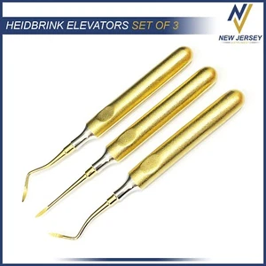 3 Pcs Dental Root Elevators HEIDBRINK Oral Surgery Luxating Root Picker Elevator - Picture 1 of 5