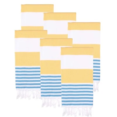 Turkish Beach Towel Set of 6 (38" x 71") – Oversized, Quick-Dry, Sand-Free ,Soft - Image 1 of 4