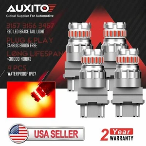 4x AUXITO 3157 3156 Canbus rojo LED cola de freno señal de parada bombilla sin errores - Imagen 1 de 12