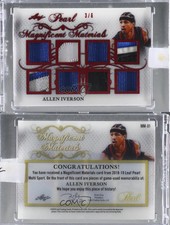 2018 Leaf Pearl Magnificent Materials 8 Red Spectrum Holofoil /6 Allen Iverson