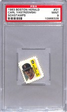 1983 BOSTON HERALD SOXSTA  #31 CARL YASTRZEMSKI SOXSTAMPS PSA 9 10968328