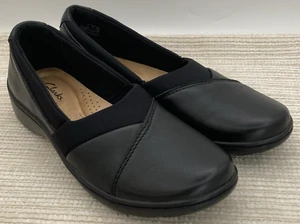 Clarks Cora Charm schwarze Damen-Lederslipper Größe 8M bequeme Halbschuhe - Bild 1 von 12