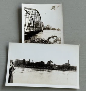 2 Vintage Fotos 1951 Überschwemmung in Topeka Kansas River Downtown Capitol Dome - Bild 1 von 7
