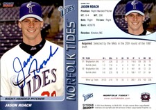 Jason Roach Signed 2003 Choice Norfolk Tides #22 Card *Autograph Den* Auto
