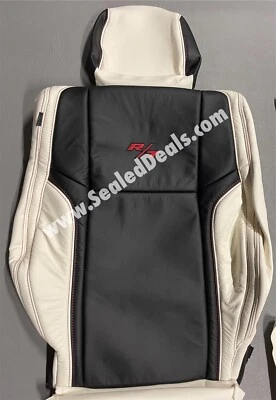 Pearl & Black Leather Seat Covers w/ R/T Logo for 2015-2023 Dodge Challenger - Image 1 of 4