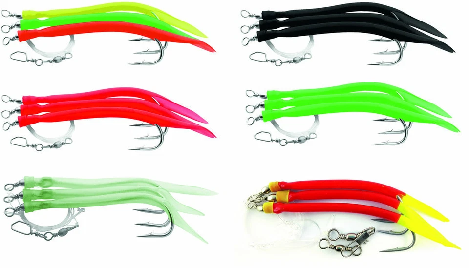 AQUANTIC Gummi Makk-System Vorfach je 3 Gummi-Makks, 4/0 bis 12/0, Meeresvorfach - Bild 1 von 1