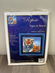 Kustom Krafts "Repose" Tiger in Snow Cross Stitch Kit New #99317 - Bild 1 von 4