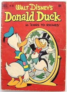 DONALD DUCK in RAGS TO RICHES Four Color #356 VG- Comic 1951 - BARKS Cover - Picture 1 of 6