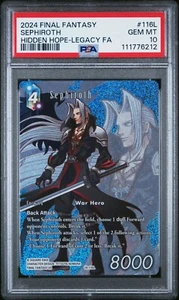 2024 FINAL FANTASY HIDDEN HOPE 116L SEPHIROTH LEGACY FULL ART FF7 FFVII PSA 10 - Picture 1 of 2