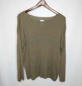 Chico's Size 2 Long Sleeve Green Sparkle Pullover Sweater - Picture 1 of 7