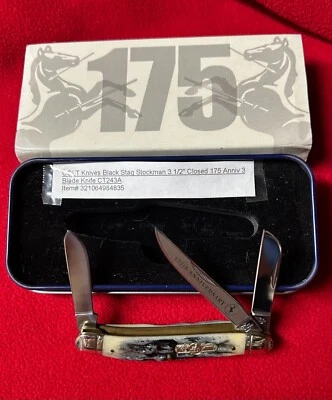 Cuchillo de 3 hojas Colt Black Stag Stockman 175 aniversario CT243A Foto 1 de 4