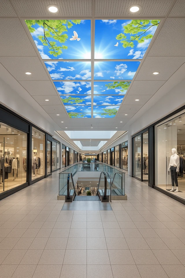 MANNINGHAM LIGHTING 4er Pack Blue Sky LED Decken Einbauleuchte 160W Panel 600x600 Vogel & Wolke 6500k