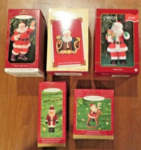 Hallmark + Carlton ornaments Santas Lot of 5 - Picture 1 of 3