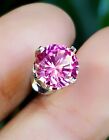 VS Natural 2CT Pink Sapphire 14K Solid White Gold Men Single Stud Jewelry Unisex