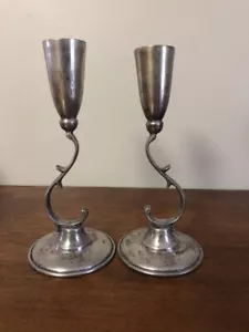 Sterling candlesticks -Mid century beauties. Mint - Picture 1 of 11