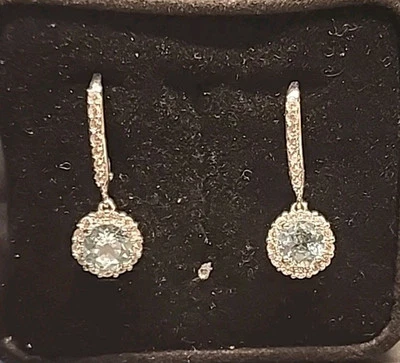 Pendientes Colgantes Azul Brasileño Aguamarina Plata 2.36ctw Nuevos JTV DOCW619 Foto 1 de 4