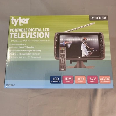 Tyler TTV701 7" Portable Widescreen LCD TV with Detachable Antennas, USB/SD Card - Image 1 of 4