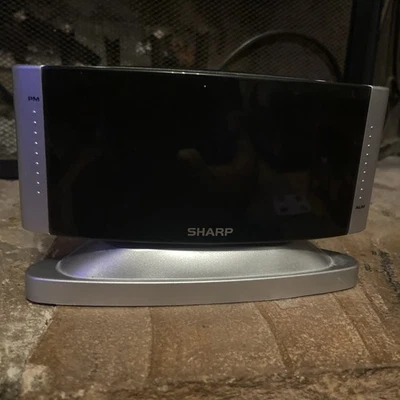 Sharp LED Digital Alarm Clock, Swivel Base, Silver Case, Red Display, SPC033D - Image 1 of 4