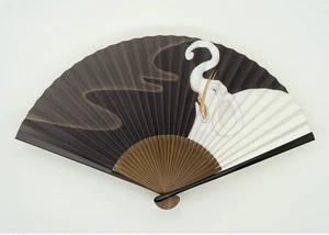 Edo Folding Fan – Ito Jakuchu Series “Elephant” Design Manyo 万葉 #361 - Picture 1 of 5