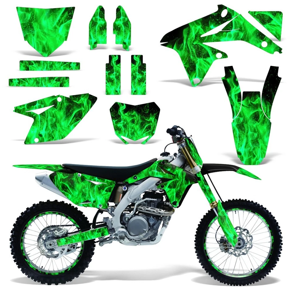 Graphic Stickers +#PLT/RIM Decals For Suzuki RMZ450 2008-2017 ICEFLAMES G - Imagem 1 de 3