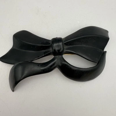 Vtg 1980's Hair Clip Barrette OVERSIZED Black Plastic Bow Made in FRANCE - Image 1 of 4