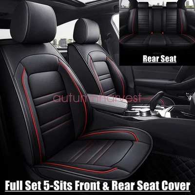 Protector de imitación de cuero negro+rojo para Subaru Impreza 2007-2021 5 asientos delantero y trasero Foto 1 de 4