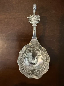 Dutch 900 Tea Caddy Spoon Rooster / Cock Beautiful Look - Picture 1 of 12