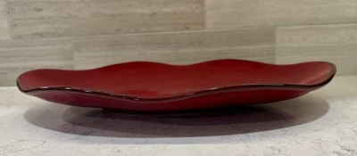 Southern Living at Home Portugal 16×7 Ruffled Fluted Platter Cinnabar Red Brown - Image 1 of 4