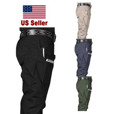 US Men Tactical Cargo Pants Soldier Straight-fit Work Combat Trousers Outdoor A - Image 1 of 4