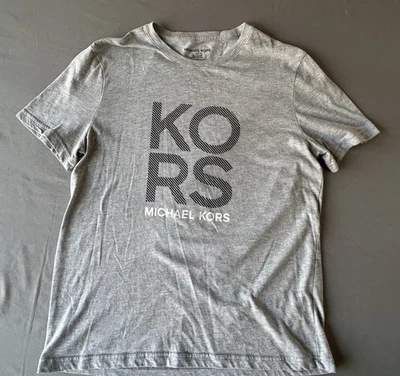 Camiseta de hombre MICHAEL KORS manga corta talla grande gris blanco y gris logotipo. Foto 1 de 4