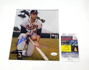 Eddie Mathews Signed 8 x 10 Color Photo Pose #1 Kneeling Braves JSA Auto DA42492 - Picture 1 of 3