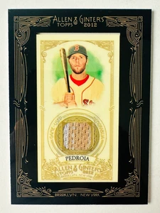 Camiseta Topps Allen Ginter Dustin Pedroia 2012 usada en juegos ¡Leyenda de los Medias Rojas Sucias! - Imagen 1 de 3