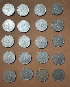 1960 Hong Kong-British Lot of 20 One Dollar Coins -29.8MM-QEII-KM#31.1-LOT003 - Bild 1 von 2
