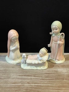 Christopher Collection "Away in The Manger" Nativity Set (3) W/Box Lefton - Picture 1 of 23