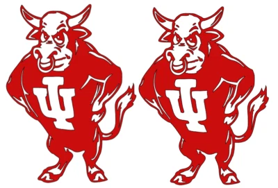 SURIANODECALS Indiana Hoosiers Bison 8.5 inch Tall ( 2 Piece ) DIE-CUT Decal NEW