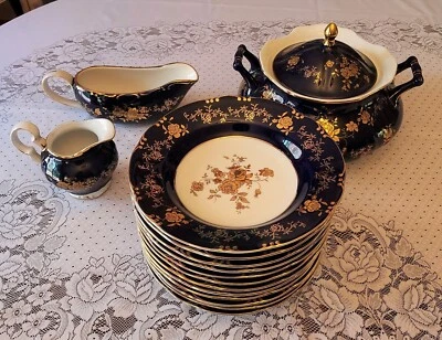 Juego de vajilla de cena de cobalto alemán de 16 piezas Foto 1 de 4