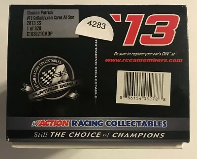 2013  #10  DANICA PATRICK   GODADDY.COM CARES ALL STAR   1/24th SCALE   #4283 - Image 1 of 4